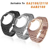 Gen 5th GA-2100 Metal Case Strap Mod Kit for Casioak Ga2100 Ga-B2100 Stainless Steel Watchband Bezel Bracelet Replacement Screws