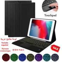 Backlit touchpad Keyboard Case for iPad Air 4 10.9 8th 9th 10.2 Pro 11 2021 Air 3 10.5 9.7 Cover W Pencil holder funda Keyboard