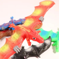 Creative Stress Reducing Snap Ring Toys Flying Dragon Soft Rubber Simulation Dinosaur Bat Children's Toys Funny Snap Bracelet