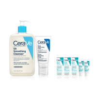 【CeraVe適樂膚】臉部角質代謝嫩膚組★全效超級修護乳 52ml+水楊酸煥膚淨嫩潔膚露 473ml_C(保濕修復)