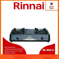 RINNAI RI-302S / RI-302 S Kompor Gas 2 Tungku Sun Burner (Hemat Gas)