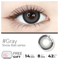 【สินค้าขายดี：Snow Ball Brown 14.5มม! [คอนแทคเลนส์ 1 คู่+น้ำยาล้าง 60 มล] UYAAI คอนแทคเลนสีน้ําตาล ค่