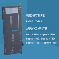 Somi DXGH8 Laptop Battery For Dell XPS 13 9380 9370 7390 For Dell Inspiron 7390 2-in-1 7490 G8VCF H754V 0H754V P82G