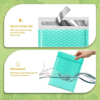 100pcs Envelopes Packaging Mailer Green Business Packing Bubble Bag Supplies Delivery Packages Envelope Package Shipping Small