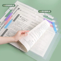 A3 Rotating Double Clip File Folder Document Exam Paper Storage Spiral Double Rod Transparent Certif