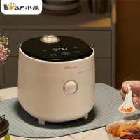 Bear Rice Cooker 1.6L Mini Multi-function Electric Cooker 22min Fast Cooking Portable Household Appliances with PP Steamer
