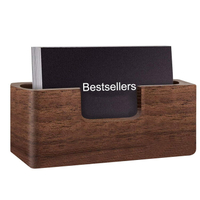 名片盒 商務木質名片座創意實木名片盒辦公桌面收納架加長款大容量名片座卡片收納盒『XY10102』