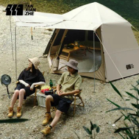Hexagonal Black Glue Automatic Tent Folding Camping Awning Travel Outdoor Tent 100% Water Proof Nature Hike Beach Accessories