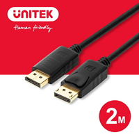 【樂天限定_滿499免運】UNITEK DisplayPort 1.2版傳輸線 2M(Y-C608BK)