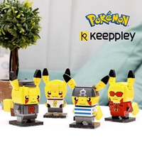 keeppley building blocks Pokemon model Pikachu cos Team Rocket doll Kawaii assembled children's toys Christmas birthday gift