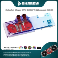 Barrow GPU Water Block For Colorful iGame RTX 3070 TI Advanced Ultra W OC 8G Graphics Card,VGA Cooling Cooler BS-COIA3070T-PA