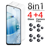 8in1 transparent screen protector For Xiaomi Redmi 12 4G 5G Camera Lens Glass redmy Red Mi redmi12 Full coverage Protective film