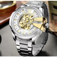 PROMO jam  Tangan Pria Belleda 9473 Strap Stainless Atomatic Garansi Original