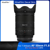 7artisans AF50 F1.8 FE Mount Lens Decal Skin For 7 artisans AF 50mm F1.8 Lens Protective Sticker 50 F1.8 Wrap Cover Film