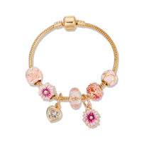 VIOVIA Dropshipping New Arrival Trollbeads Charm Bracciale Daisy Design Jewelry Bead of Flowers for Original Bracelet B20006
