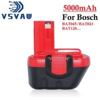 VSVAW 12V 5000mAh Ni-CD Battery For Bosch GSR 12 VE-2 GSB 12 VE-2 PSB 12 VE-2 For Bosch BAT043 BAT045 BTA120 2607335430