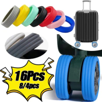 New 16/4PCS Luggage Wheels Protector Silicone Wheels Caster Shoes Travel Luggage Suitcase Reduce Noise Wheels Cover Accessories