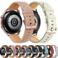 22mm 20mm Leather Band for Samsung Galaxy Watch 3 41mm 45mm Bracelet For Active 2 / Watch 4 Watch5 Watch6 Replacement Strap