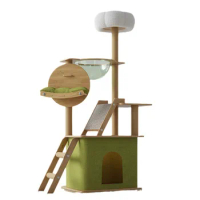 3 Style Cat Tree Large Wooden Kitten House Pet House Cat Scratching Post Space Cat Climbing Frame