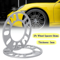 1Pc Universal 5mm Alloy Aluminum Wheel Spacers Shims Plate For 4/5 Stud Wheel 4x100 4x108 4x114.3 5x100 5x108 5x110 5x115 5x120