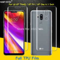 Front / Back Full Coverage Clear Soft TPU Film Screen Protector For LG G7 ThinQ 6.1" , Cover Curved Parts (Not Tempered Glass)
