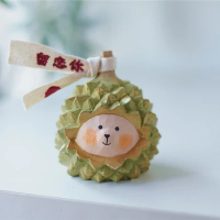 Desktop Decoration Durian Teddy Bear Small Wooden Carving Gold Pillow Durian Cute Meeting Gift Creative New Year Gift for Girls