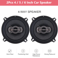 2pcs 4/5/6 Inch Car Speakers 4 Way Subwoofer Car Audio Music Stereo Full Range Frequency Coaxial Hifi Automotive Speaker
