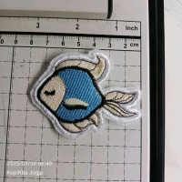 Emblem patch bordir ikan lucu