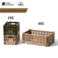 18L/40L Large Capacity Folding Storage Box Outdoor Camping Equipment Food Grade PP Storage Basket Portable Storage Basket