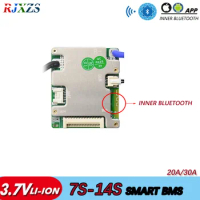 BMS 7S to 14S 30A/40A/50A NMC/LFP Smart PCM With Inner Bluetooth-Compatible APP UART Software For 48V Battery Pack