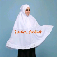 Hijab Jilbab Kerudung Bergo Instan Umroh Dan Haji Saku Resleting Jumbo Renda