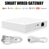 Zigbee Matter Thread Gateway Smart Gateway Hub Wired Gateway Smart Home Device Work with Alexa Google Siri Homekit Smartthings