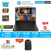 HP HyperX OMEN 15 Ryzen 5 240 RTX5050 1TB SSD 16GB 2.5K 180Hz IPS 100%sRGB Win11+OHS - gb0555AX