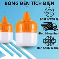 ￼Bóng Đèn LED Tích Điện Công Suất 100W, 150W, 200W Chống Nước - Đèn LED Có Móc Treo Tiện Lợi