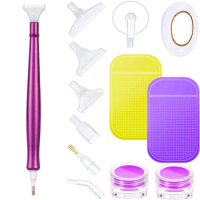 13Pcs/Set Alloy Fashion Point Drill Pen 5D Diamond Painting Pen Cross Stitch Embroidery DIY Craft Nail Art Sewing Accessories