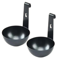 2pcs Effective Stainless Steel Poached Eggs Cookers Hangable Design Eggs Boiler for Perfectly Cooked