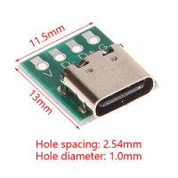 1PC USB TYPE-C To DIP PCB Connector Pinboard Test Board Solder Female Dip Pin Header Adapter Accessories