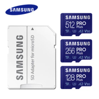 SAMSUNG Memory Card PRO Plus Micro SD 256GB Class 10 U3 MicroSD Card A2 V30 Trans Flash 128GB 512GB U3 4K Micro SDXC For Drone