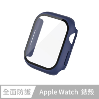 【General】Apple Watch 保護殼 Ultra 2 / Ultra 簡約輕薄防撞防摔 鋼化玻璃二合一 手錶保護殼(午夜藍)