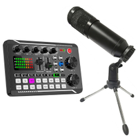 F998 Multifunctional Tuning Sound Card Microphone Mixer Kit Audio Recording Mixer Audio Mixing Conso