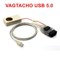 Hot! VAG Tacho 5 OBD2 Scanner FT245RL USB Vag-Tacho 5.0 Diagnostic Tool VAG Tacho Cable for VDO A-UDI/V-W NEC MCU 24C32 or 24C64