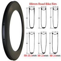 88mm Deep Carbon Rim 20.5mm 23mm 25mm Width Road Bike Carbon Rims 700C Road Carbon Rims Clincher Tubular Tubeless Customizable