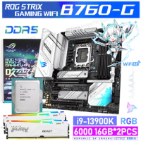 ASUS ROG STRIX B760-G GAMING WIFI DDR5 White Game Motherboard CPU RAM Suit i9 13900K With 6000MHz 32