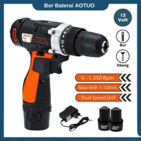 Bor Autuo Baterai 12V Bor Drill Tembol Kayu Bor Tangan