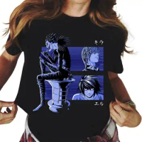 Japanese Anime Death Note Graphic Print T Shirt Men Women Fashion Casual Harajuku Short Sleeve Plus Size Unisex T Shirt