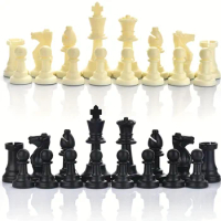32 Full Chess Pieces/Plastic Complete Chess Game King Height 7.5CM，Chess Pieces Only