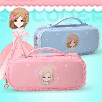 Portable princess lace cute pencil case large capacity school Pencil cases gifts for girl student Kawaii pen case Cartoons bag