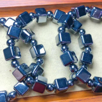 Special Jewelry Natural Terahertz Crystal Square Candy Shape With Bead Bracelet Fashion Jewelry Gift
