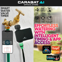 Carabat Smart Water Valve Timer l App Control Valve Timer l Garden Irrigation Water Timer l WiFi Blu