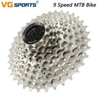 VG SPORTS 9 Speed Freewheel Mountain Road Bike Silver Wear Resistant Lightweight 9v Cassette Sprocket for Shimano Sram